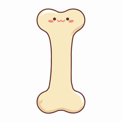 Cute Cartoon Bone Illustration with Smiling Face, Perfect for Kids’ Graphics, Education Materials, and Veterinary-Themed Designs