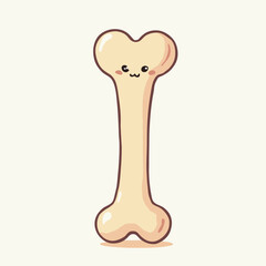 Cute Cartoon Bone Illustration with Smiling Face, Perfect for Kids’ Graphics, Education Materials, and Veterinary-Themed Designs