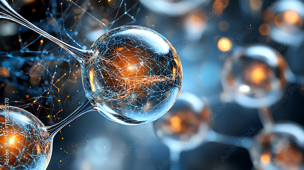 Poster exploring molecular structures in action a stunning visualization of science and technology in a dig