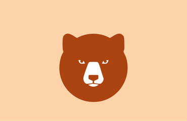 Bear Animal Flat Logo Minimal