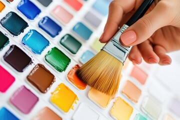 Artist with Paintbrush Over Palette