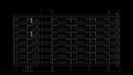 3D illustration of building project