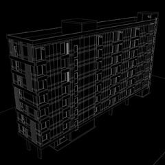3D illustration of building project