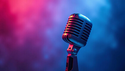 Vintage Microphone in Vibrant Colors