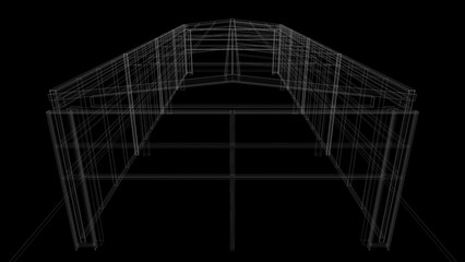 3D illustration of building project