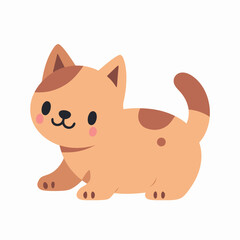 Charming Cartoon Cat Sitting Illustration in Hand-Drawn Style for Design and Graphics