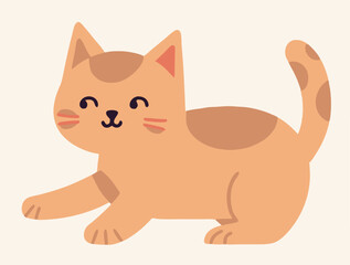 Charming Cartoon Cat Sitting Illustration in Hand-Drawn Style for Design and Graphics