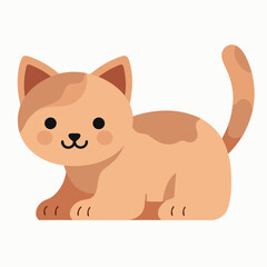 Charming Cartoon Cat Sitting Illustration in Hand-Drawn Style for Design and Graphics
