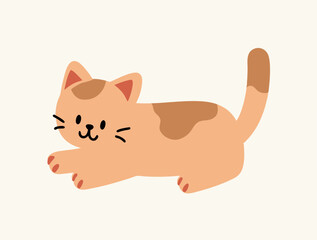 Charming Cartoon Cat Sitting Illustration in Hand-Drawn Style for Design and Graphics