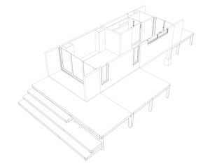 3D illustration of building project