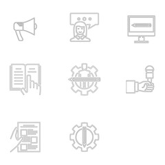 Blogger icons set Outline
business icons set
set of icons
business and icons