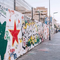 Fototapeta premium Colorful Graffiti Art Wall Urban Street Photography Background