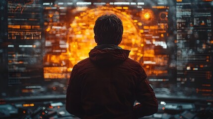 Obraz premium Futuristic AI Powered Analytics Visualizing Market Trends and Customer Insights for Strategic Business Decisions