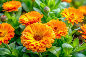 Fototapeta premium Calendula officinalisgold, Calendula officinalis, close up