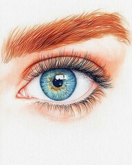 Captivating close-up of a beautiful eye artistic showcase home studio colorful watercolor painting