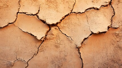 Obraz premium Dry Cracked Soil Surface Depicting Environmental Stress and Dehydration