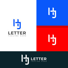 Creative HJ, JH letter logo design template elements. Modern abstract digital alphabet letter logo.