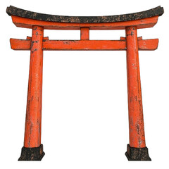 Traditional Japanese Torii Gate in Rustic Style