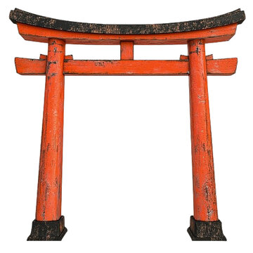 Traditional Japanese Torii Gate in Rustic Style
