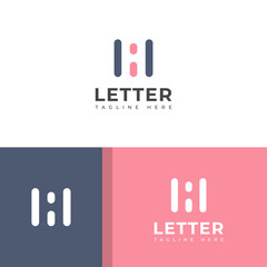 Creative HI, IH letter logo design template elements. Modern abstract digital alphabet letter logo.