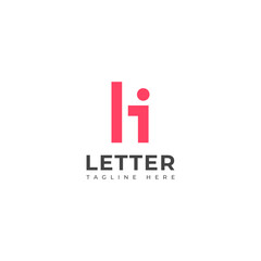 Creative HI, IH letter logo design template elements. Modern abstract digital alphabet letter logo.