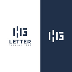 Creative HG, GH letter logo design template elements. Modern abstract digital alphabet letter logo.