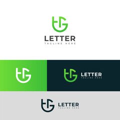Creative HG, GH letter logo design template elements. Modern abstract digital alphabet letter logo.