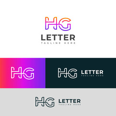 Creative HG, GH letter logo design template elements. Modern abstract digital alphabet letter logo.