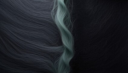 Naklejka premium Elegance of textures intertwined in a dark backdrop highlights the fusion of soft strands and bold contrasts with a whisper of color flowing through