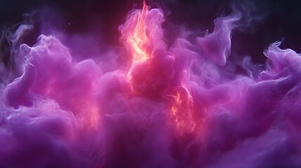 Abstract Purple Smoke and Fire Swirling Design