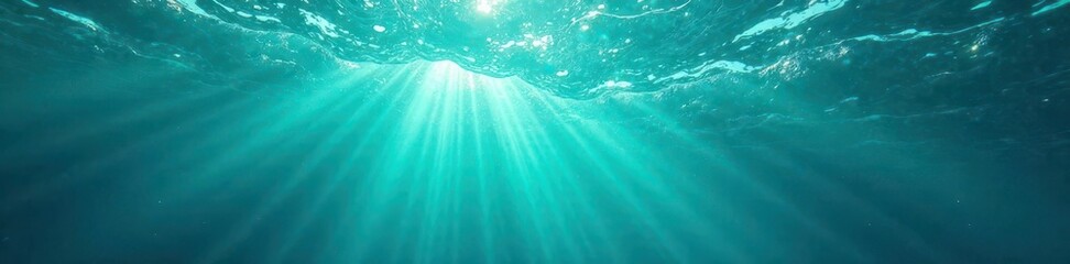 Fototapeta premium Swirling turquoise water, ethereal underwater scene, abstract, green, pattern