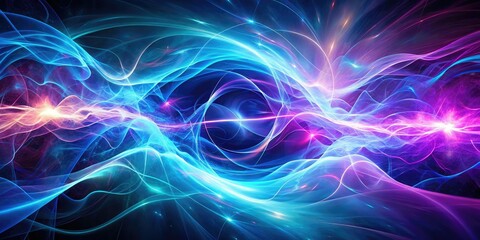Fototapeta premium Abstract Energy Flow - Blue Purple Background - Rule of Thirds