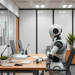 office work with smart robot service