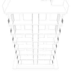 3D illustration of building structure