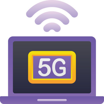 recommend clip art: Gradient color illustration for 5g internet