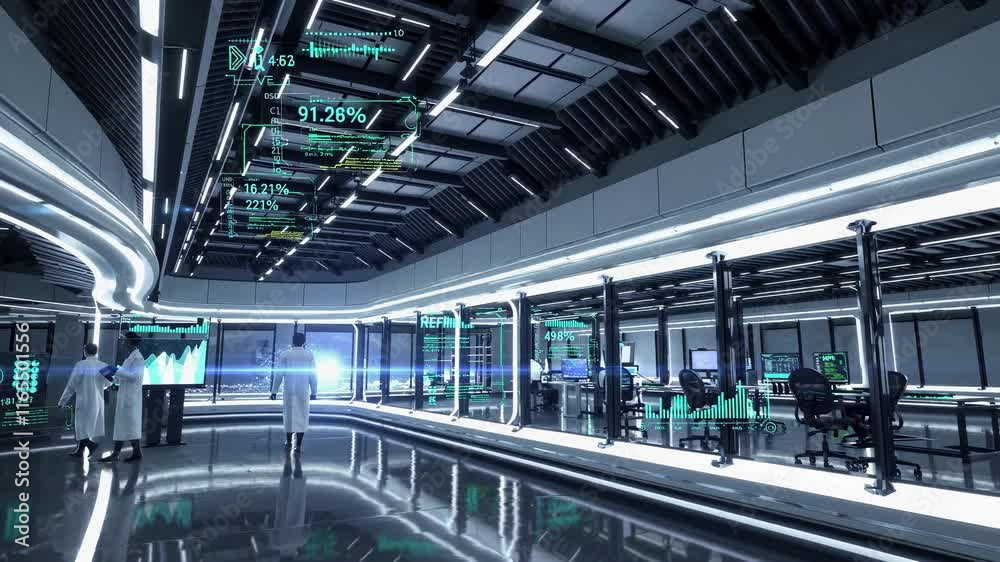 Aufkleber high-tech laboratory environment showcasing data analysis and research activities