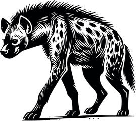 Hyena vector black silhouette cricut design for T-shirt