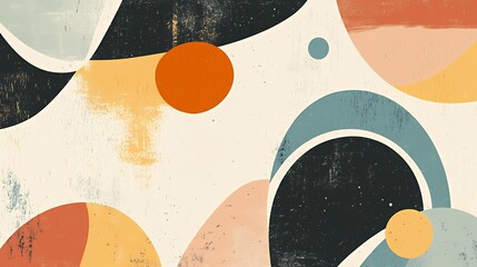 Abstract Art Featuring Curving Shapes and Earthy Tones