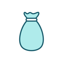 Vector icon of money bag, money storage symbol flat design.