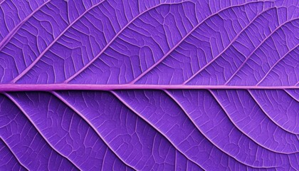 Obraz premium Close up of a purple leaf with veins texture background.wallpaper microscopic leaf with vein structure. 