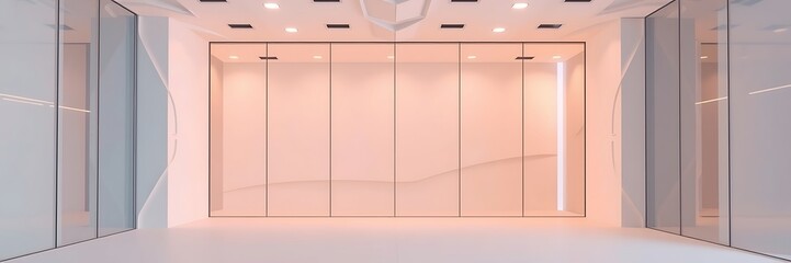 Abstract light bokeh at office interior background for design.