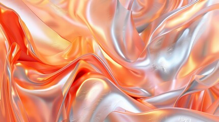 Obraz premium Smooth, luxurious fabric with metallic sheen creates an abstract, flowing design, ideal for a wallpaper or backdrop