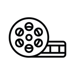 Film reel icon representing multimedia, video storage, and communication