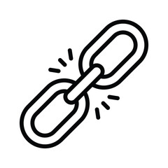 Icon of a broken link chain symbolizing connectivity issues