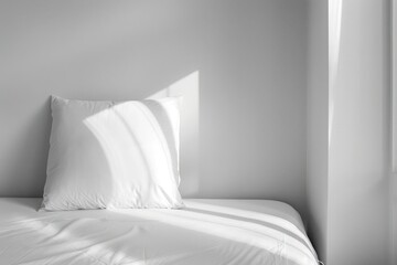 white bedroom with pillows