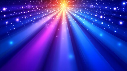 Abstract Colorful Light Rays and Sparkling Particles