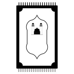 Ramadan Islamic Icon with Black and White Color Design. Vector Illustration
