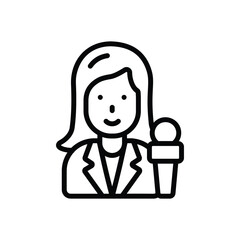 Reporter icon symbolizing news reporting and communication media