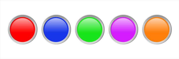 Colorful round button set.