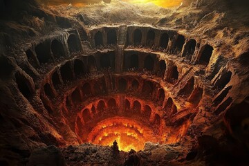 Explore the intricate structure of the Nine Circles of Hell in Dante's Inferno.